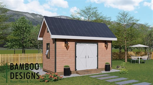 Lumen 10x16 Gable Shed Plan – Modern Barn-style Storage, Workshop, or Studio | DIY Backyard Shed PDF Building Plans - Etsy