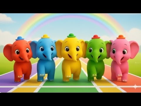 Five Colorful Elephants 🐘🌈 | Learn Colors Song for Kids | Fun 3D Cartoon for Toddlers