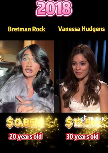 Compare the net worth of Bretman Rock and Vanessa Hudgens#usa #foryou #us #bretmanrock #vanessahudgens