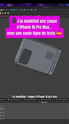 Benjamin Collet on Instagram: "J’ai généré une coque d’iPhone Pro Max sans dessiner. J’ai utilisé FreeCAD (logiciel gratuit de modélisation 3D), couplé à l’IA Claude, via un connecteur MCP, directement sur mon ordinateur. Une phrase → un modèle 3D. 👉 Si tu veux un tuto complet ou voir comment connecter tout ça, dis-le moi en commentaire. #impression3D #modelisation3D #freecad #intelligenceartificielle #maker"