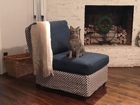 DIY Slipcover Armless Chair - Ugly to Lovely
