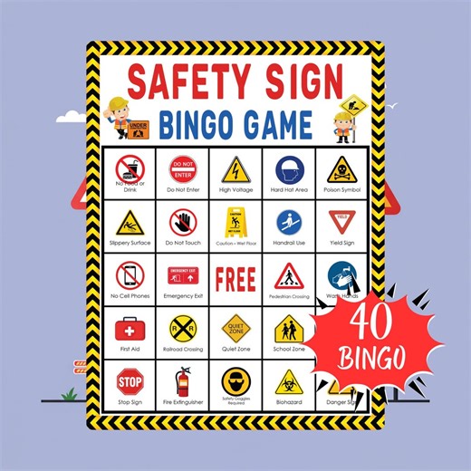 Safety Sign Bingo – Fun & Educational Printable Game for Kids, Classrooms, Safety Lessons, and Community Learning - Etsy UK