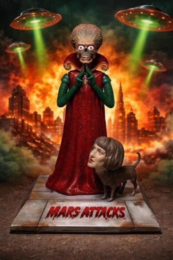 Mars Attack Alien Figurine – Hand-painted Sci-fi Collectible - Etsy