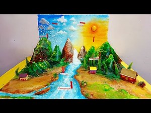 How to make 3D Water Cycle | DIY Water Cycle for school project | Water cycle model by cardboard
