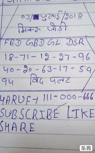 SATTA जय नागदेव दिसावर लीक सॉलिड जोड़ी 101% पास(03/07/2018)