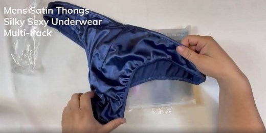 Watch Men's Silky Satin Thong Panties Multi Pack on Amazon Live