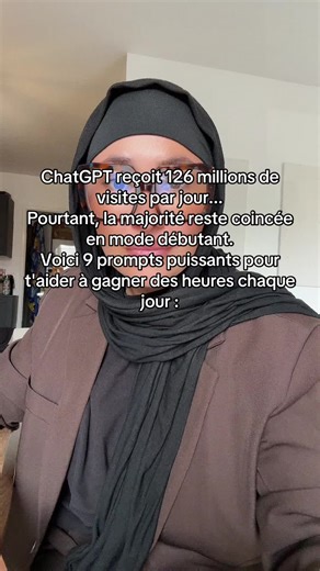 💡 ChatGPT reçoit 126 millions de visites par jour… Pourtant, la majorité des gens l’utilisent encore comme des débutants. Résultat ? 👉 Ils perdent des heures chaque semaine 👉 Ils n’exploitent pas 10 % de son potentiel 🎯 Voici 9 prompts puissants pour travailler plus vite, mieux, et intelligemment avec l’IA : 1️⃣ Agir comme un expert de haut niveau dans ton domaine 2️⃣ Décortiquer une réussite et l’adapter à ta situation 3️⃣ Trouver et résumer les meilleures sources récentes 4️⃣ Transformer u