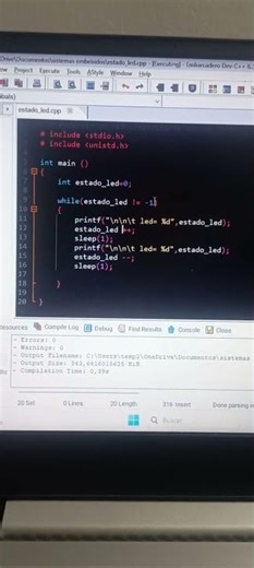 led intermitente en c/c++