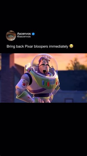 Ascenvos on Instagram: "I could watch these for hours 😂😂😂 Pixar bloopers were the playful fake outtakes that appeared at the end of several Pixar films in the late 1990s and early 2000s. They were animated to look like real behind the scenes mistakes, with characters forgetting lines, tripping over props or breaking the fourth wall. Fans loved them because they made the animated worlds feel alive, almost as if the characters were actors on a set having fun between takes. They first became pop