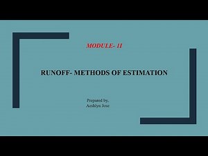 Runoff- Methods Of Estimation