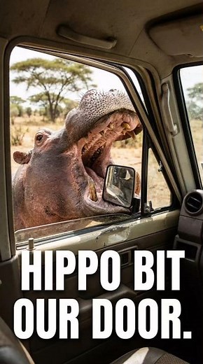 Angry Hippo Chases Safari Car (Full Speed) - Kruger National Park