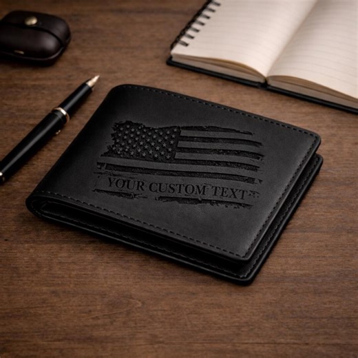 American Flag Wallet Personalized Engraved Wallet Men Leather Wallets American 250 Wallet Patriotic Wallet 250th Anniversary Veteran Wallets - Etsy