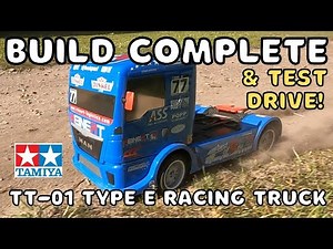 Tamiya Man TGS Racing Truck Build and Test Drive. Brushless TT 01 Type E chassis.