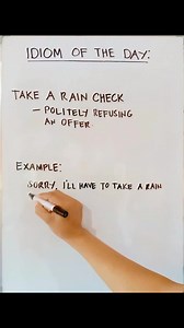 8.4K views · 321 reactions | IDIOM OF THE DAY: TAKE A RAIN CHECK https://youtube.com/@timtimtv1125 | Tim Tim TV | Facebook