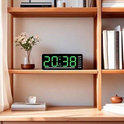 NieNie USB Powered Digital LED Alarm Clock TEMP Date Week 5-Level Brightness 2 Alarms Snooze Table Clock Night Mode 12/24H Mute DST Bedside LED Clock(Battery Not Included) | SHEIN