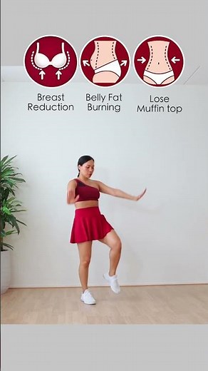 Reduce breast size, lose belly fat & muffin top, full workout ⬇️