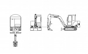 Bobcat Mini Excavator - Free CAD Drawings