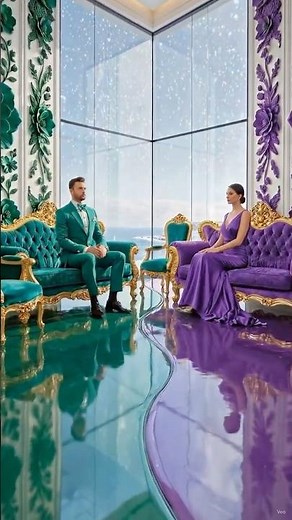 This Purple & Green Marble Floor is PURE LUXURY! 🤯💜💚#diy #resinart #epoxyfloor #oddlysatisfying