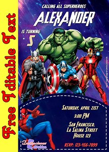 Free Editable Template Avengers Invitation 01 2026