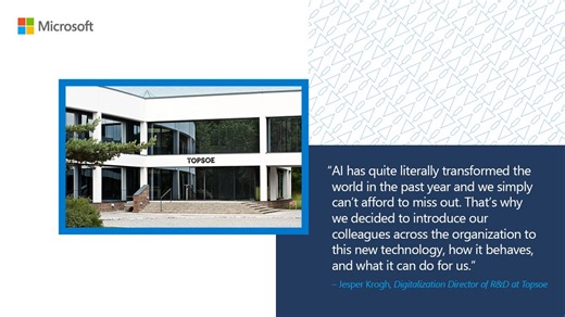 Topsoe is at the forefront of catalysis and process technology. The company's goal is to be the global leader in carbon emission reduction technologies by 2024. Its aspiration to benefit from the… | Microsoft