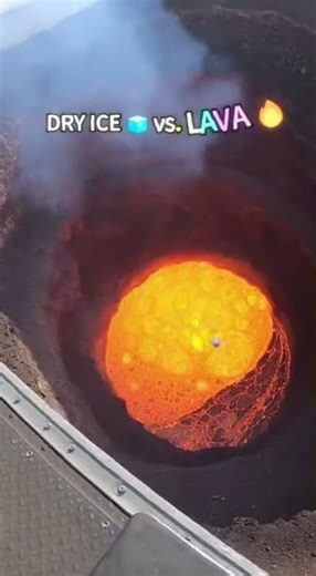 Giant Dry Ice Drop: Wait for the VOLCANO EXPLOSION! 🧊💥🌋 #Shorts