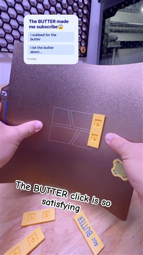 3D Printed BUTTER Clicker! Squishy?! #3dprinting #butter #satisfying #asmr #clicker