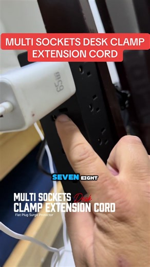 🔌 12-in-1 Desk Clamp Power Strip – Heavy Duty Socket with 8 Outlets, 1 Type-C, 3 USB (20W Fast Charge) – 2m Flat Plug Extension Cord – Fireproof Surge Protector – Desk Edge Mount for Home & Office #deskclamppowerstrip #12in1socket #usbcharger #fastcharging #flatplugextension