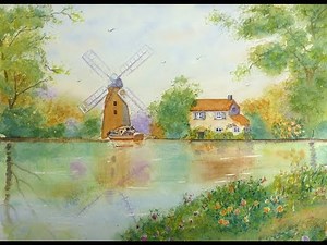 Aquarelle : au bord de la rivière