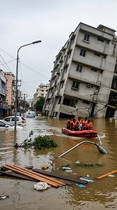 Building Collapses into River – floodwaters on streets #BuildingCollapse | Viral Worldwide