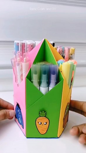 DIY Paper Pen Organizer Craft for Kids