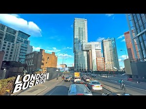 LONDON Bus Ride 🇬🇧 - Route 436 - Battersea to Lewisham - Journey through South London's streets