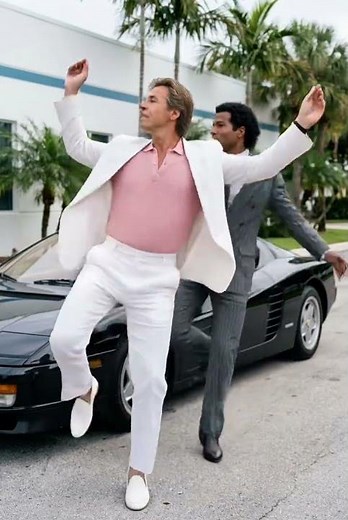 “Crockett & Tubbs after a successful bust… ‘Ride With Me!’ 😎🚔”