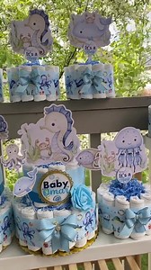 Under the Sea Mini Diaper Cake Set Baby Shower, Octopus Baby Shower Centerpieces Decorations, Boy Room Nursery Decor, New Mom Gifts - S00015 - Etsy