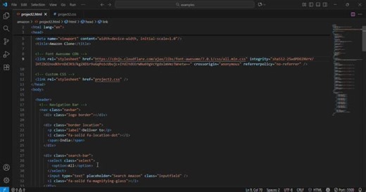Developed a front-end clone of the Amazon e-commerce website using HTML and CSS to understand website structure and responsive design. The project replicates Amazon’s homepage layout, navigation bar,… | Vikas Reddy