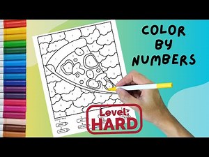 Color by Numbers Level- HARD | Complete Coloring Tutorial | Color by numbers : Pizza | Pizza