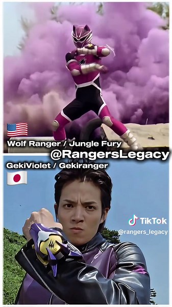 Power Rangers Jungle Fury Wolf Ranger vs GekiViolet (Gekiranger)