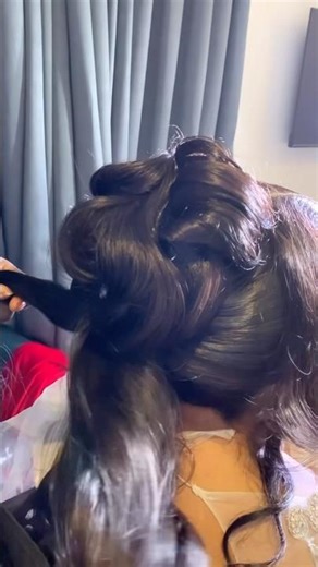 Bridal hair updo with 5by5 closure wig