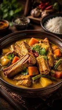 Pork rib curry with vegetables! A fantastic dish. #how #rice #satisfyingvideo