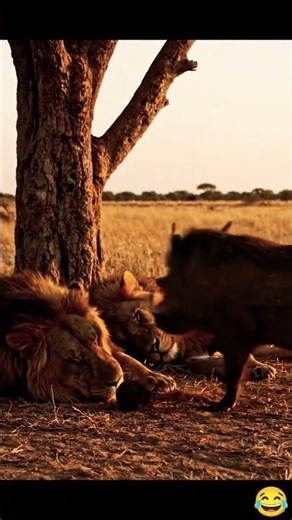Waterhog’s Savage Prank on a Lion — Gone Wild! 😜 #animals #funny #wildlife