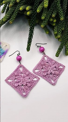 TUTORIAL HERE! 👆 Super Easy crochet earring pattern
