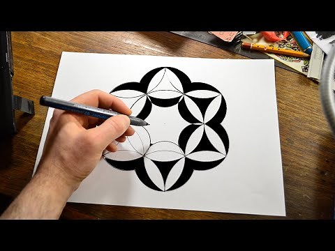 Easy Geometric Pattern Drawing - Simple Geometric Pattern - Real Time Drawing