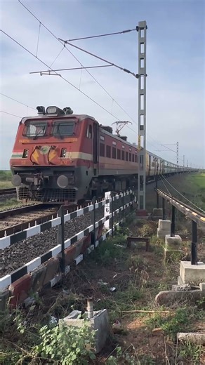Indian train level crossing view