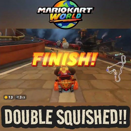 POOR DONKEY KONG GOT SQUASHED TWICE (Mario Kart World) #nintendoswitch2 #mariokart #nintendo #mk #dk
