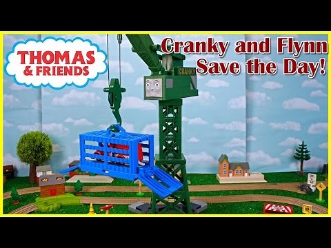 THOMAS AND FRIENDS TRACKMASTER CRANKY AND FLYNN SAVE THE DAY Thomas the Tank Toy Trains for Kids