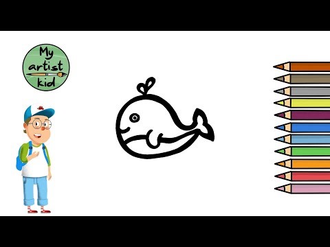 How to Draw a Whale - Easy drawing, painting and coloring for kids