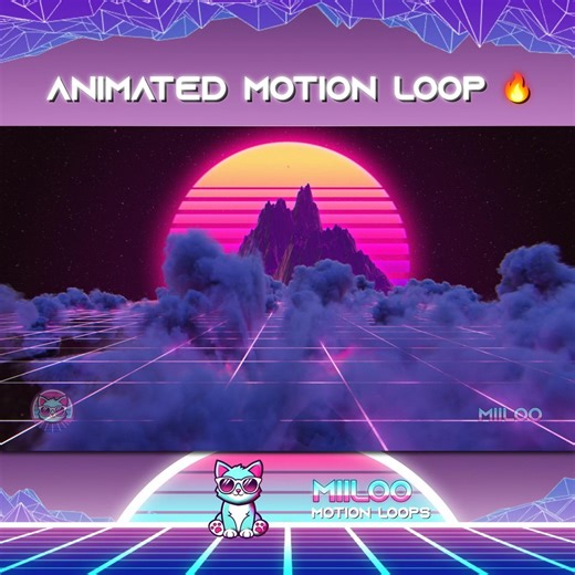 Spinning Synthwave Mountain Sunset Loop – Retro Vaporwave Motion Background - Etsy