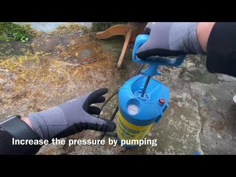How to remove weed using a pressure sprayer with acetic acid DIY