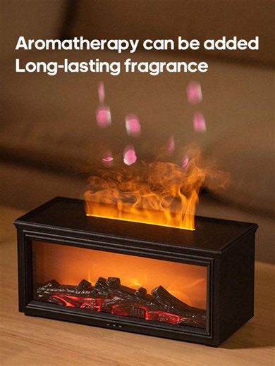 Flame Effect Essential Oil Diffuser, USB Fireplace Humidifier With LED Light, Ultrasonic Aromatherapy Diffuser for Home Office Decor - Etsy