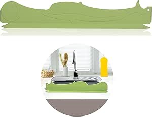 Silicone Kitchen Sink Water Splash Guard for Faucet Sink 17.25 Inch Long 2 Inch Wide 3 Inch High- Counter Island Protectors for Single Standard Sink-Pale Green