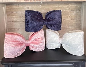 Christmas Crushed Velvet Fabric and Foam Bow Decoration - Etsy